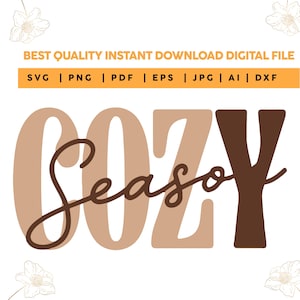 Retro Fall Sublimation Design: Cozy Season SVG, PNG, PDF Files