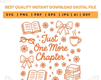 Solo un capítulo más PNG, clipart para amantes de los libros (archivos digitales)