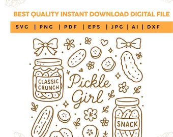 Kawaii Pickle Lover Clipart PNG | Funny Pickle Jar Art (Digital Download)