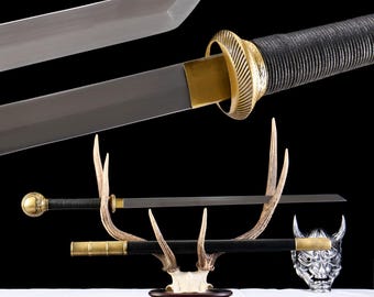 Hand Forged Tang Dao Sword, Biaoren Anime Inspired, 1065MN Steel, Collector's Piece