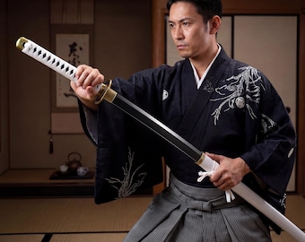 Zoro Wado Ichimonji Replica White Katana 1045 Steel Sword Japanese Anime Style Decor Collectible