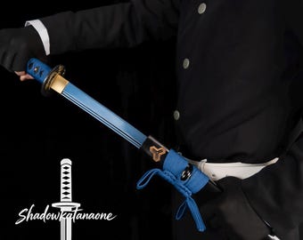 手鍛造の青い侍刀 - 高炭素鋼、コレクション用装飾刀、男性へのギフト