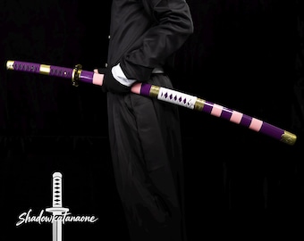 Handmade Anime Inspired Metal Katana Sword, Anime Replica, Demon Slayer Decoration