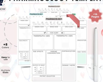 Studiehandleiding Farmacologie | Notitieplanner Verpleegkunde | Sjabloon Medicatie Interne Geneeskunde | Studiekaarten Verpleegkunde (PDF)