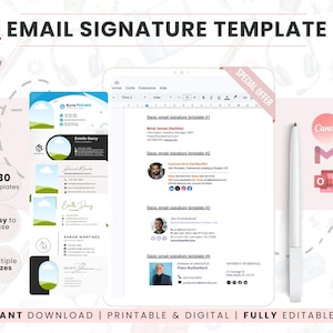 Plantilla de firma de correo electrónico de Canva | Firma de correo electrónico de marca | Diseño de firma personalizado | Firma digital | Firma de Outlook
