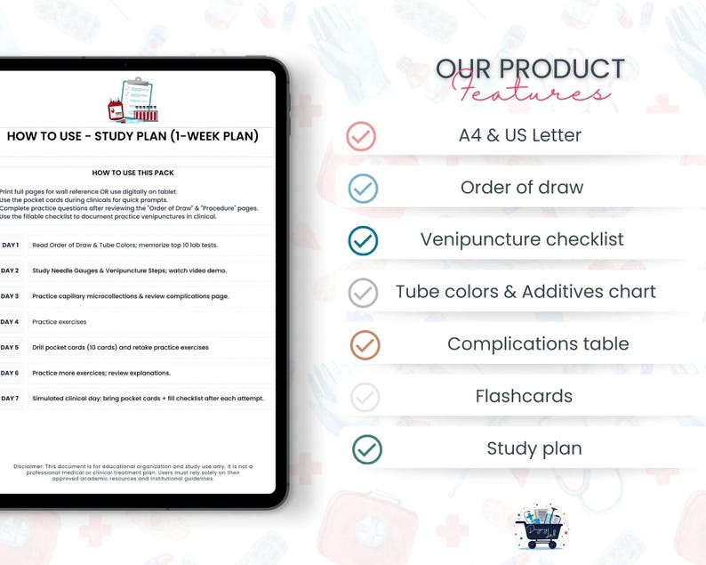Phlebotomy Study Guide, Order of Draw and Lab Values, Printable Notes ...