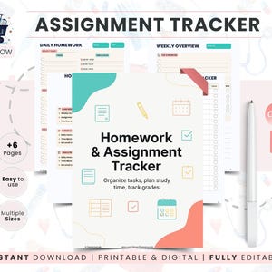 Printable Assignment Tracker PDF | A4 and US Letter