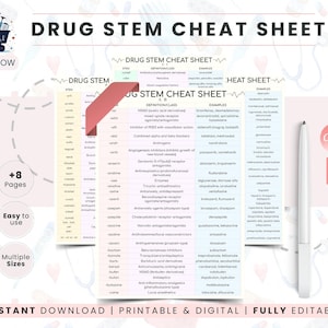 Spickzettel zu Wirkstoffstämmen | Pharmakologie-Lernleitfaden | Notizen für Krankenpflegestudierende | NCLEX-Prüfungsvorbereitung | Übersicht über medizinische Terminologie