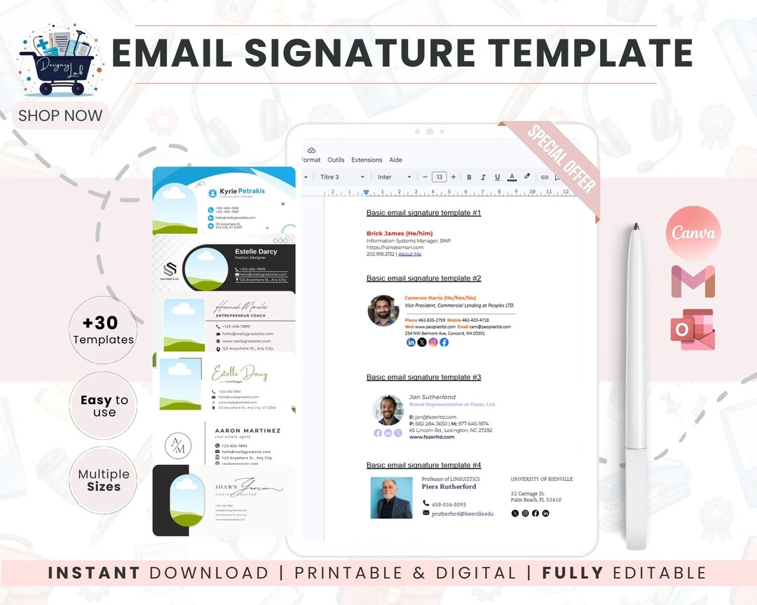 Email Signature Template Canva | Branded Email Signature | Custom ...