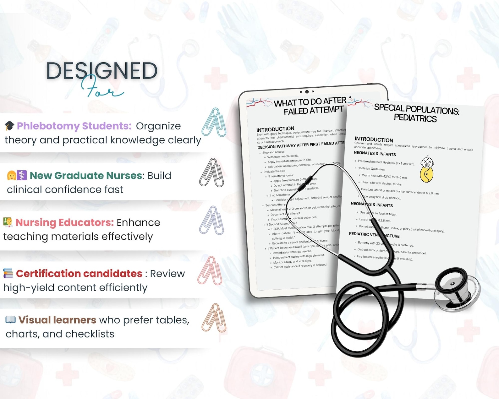 Printable Phlebotomy Study Reference Pack, Order of Draw Chart ...