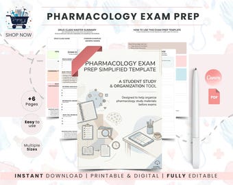 Studieplan voor farmacologie ter voorbereiding op examens | Geneesmiddelenklassenoverzicht voor verpleegkundestudenten | Examenvoorbereidingskaartjes | Digitale studieplanner (pdf)