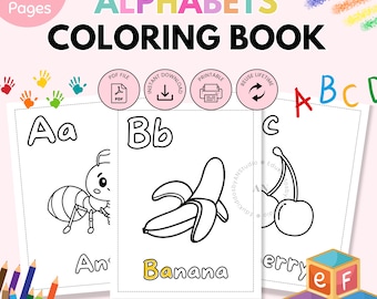 Alphabet Malbuch, A-Z Druckbare Aktivität (PDF)
