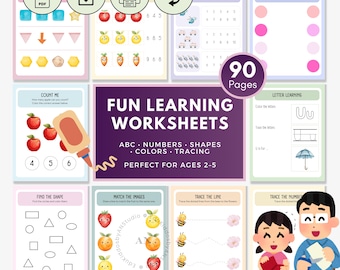 Toddler Learning Activity Bundle, 90+ Pages (Printable PDF)