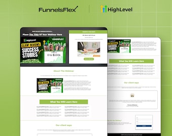 GHL Webinar Funnel Template | GoHighLevel Lead Generation Sales Funnel | HighLevel Funnel for Coaches & Agencies