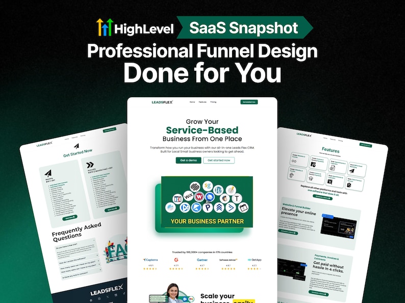 GoHighLevel SaaS Funnel Template, Digital Service Marketing Funnel