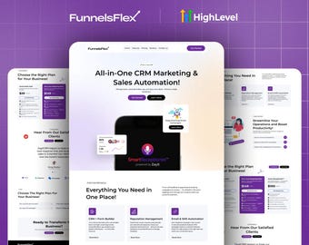 GHL All-in-One Funnel Builder | AI Voice Agent Funnel | SaaS Website & Funnel | GoHighLevel System | AI Startup Launch Automation