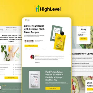 GoHighLevel Recipe Funnel Template, Nutrition and Meal Planning Lead Generation Funnel, HighLevel Website for Health Coaches