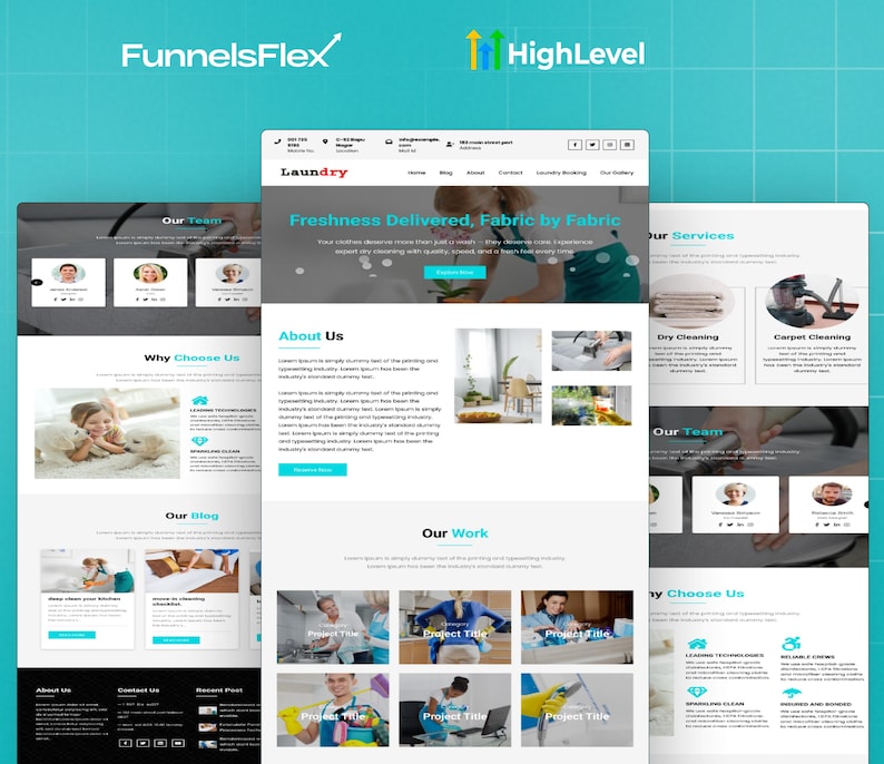 Gohighlevel Laundry Website Template GHL Laundromat & Laundry Service