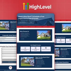 GoHighLevel Roofing Funnel Template | GHL Roofing Contractor Lead Generation & Sales Funnel | HighLevel Funnel
