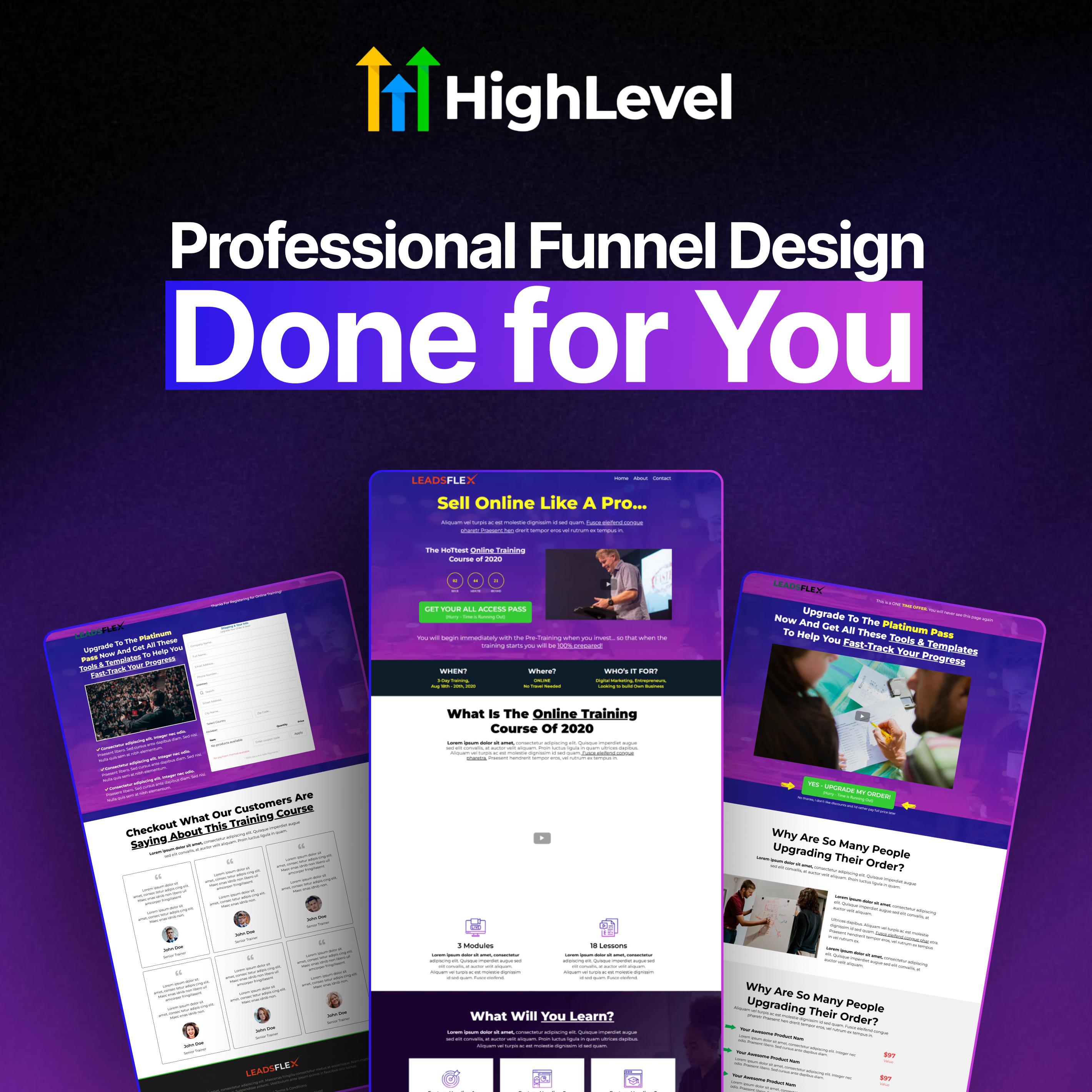 GoHighLevel Course Funnel Template: VSL Landing Page, Online Training (Digital Download, PDF Guide Included)