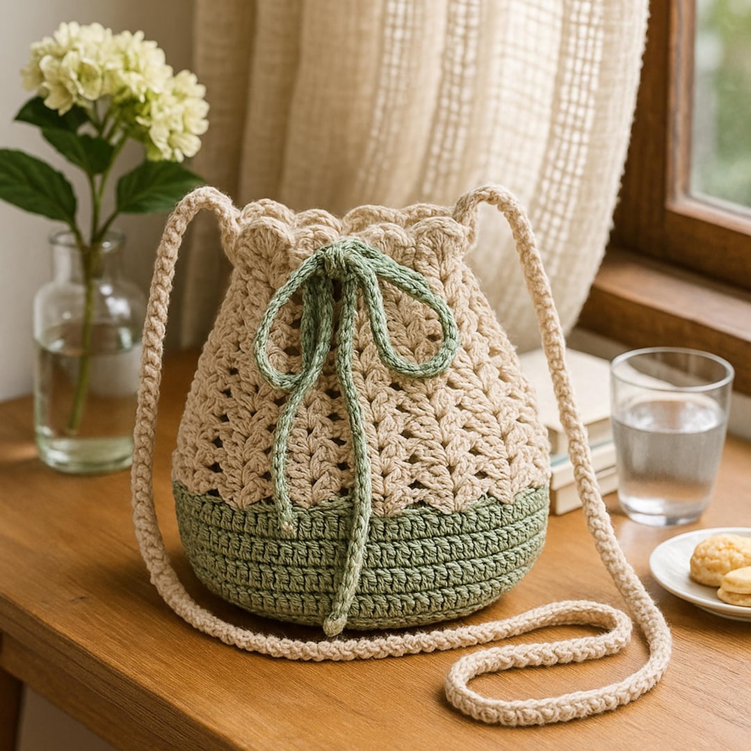 Crochet Round Base Bag Pattern, Fan Stitch Crossbody (PDF Pattern) - Etsy