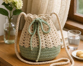 Crochet Round Base Bag Pattern, Fan Stitch Crossbody (PDF Pattern)