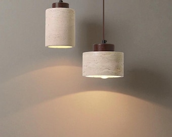 Wabi Sabi-stenen hanglamp, Japandi-plafondlamp