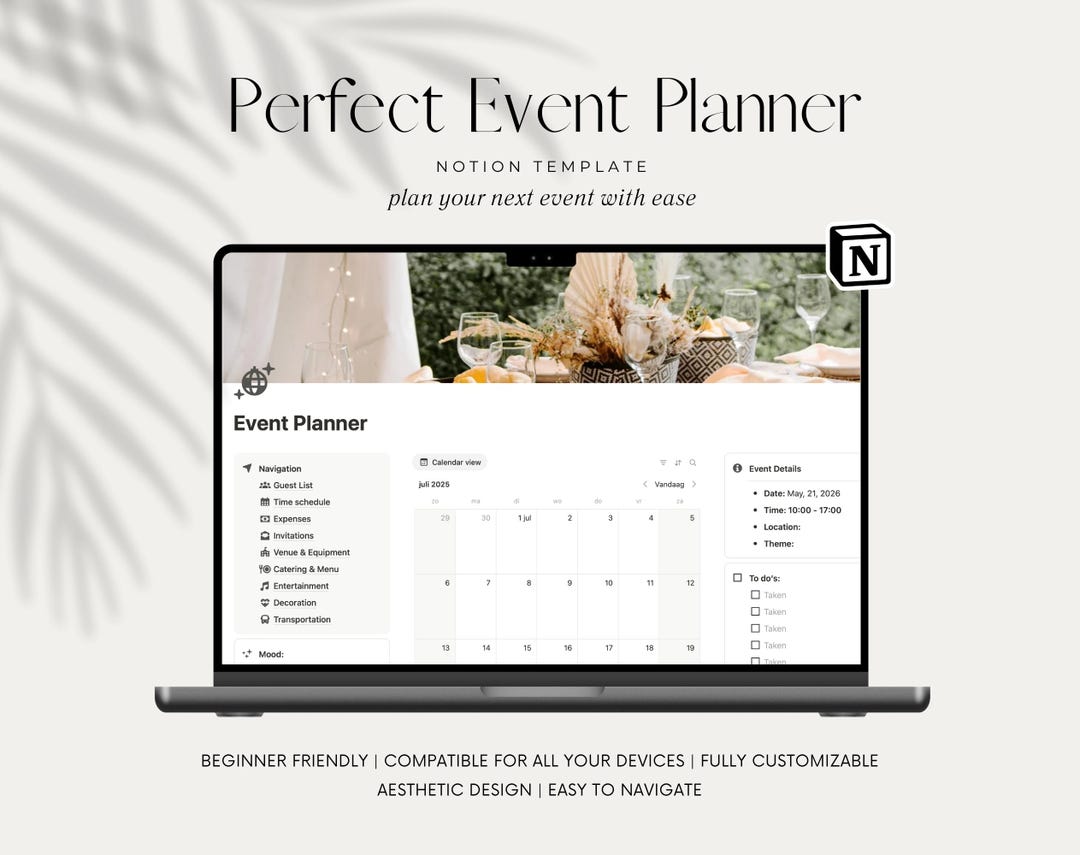 Event Planner Notion Template, Party Planner, Business or Personal ...