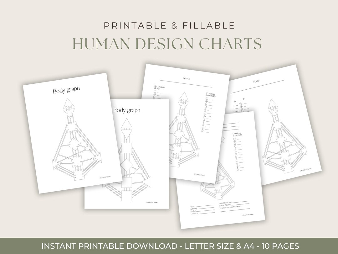 Human Design Chart Printable | Bodygraph | Fillable HD Body Graph ...