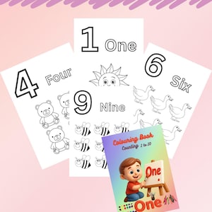 Count & Colour Fun 1-10 Numbers Colouring Book for Kids math sheets for Toddlers counting Preschool Learning baby shower colouring book.