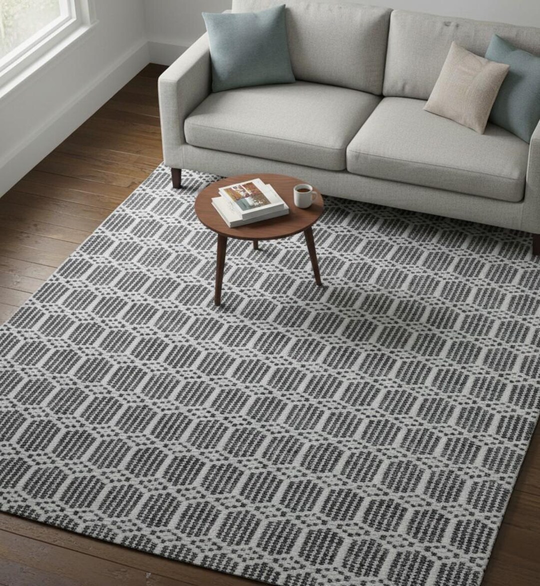 Modern Rug | Chevron Diamond Pattern Carpet | Neutral Area Rug ...