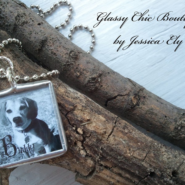 Custom Photo necklace..two sides..two photos..silver soldered...add text to your photo..great keepsake piece