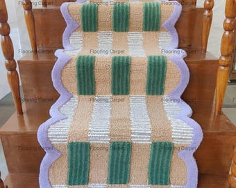 Alfombra de pasillo tejida a mano, de lana neozelandesa, ideal para recibidor o entrada. Suave y duradera, perfecta para regalar.