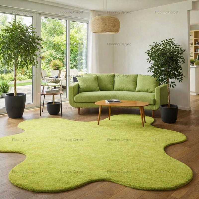 Funky Green Rug Funky Rug - Etsy