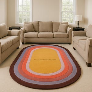 Handwoven, sustainable wool rug: Earthy tones, durable, and ethically made for a cozy, stylish home. Perfect for any room.