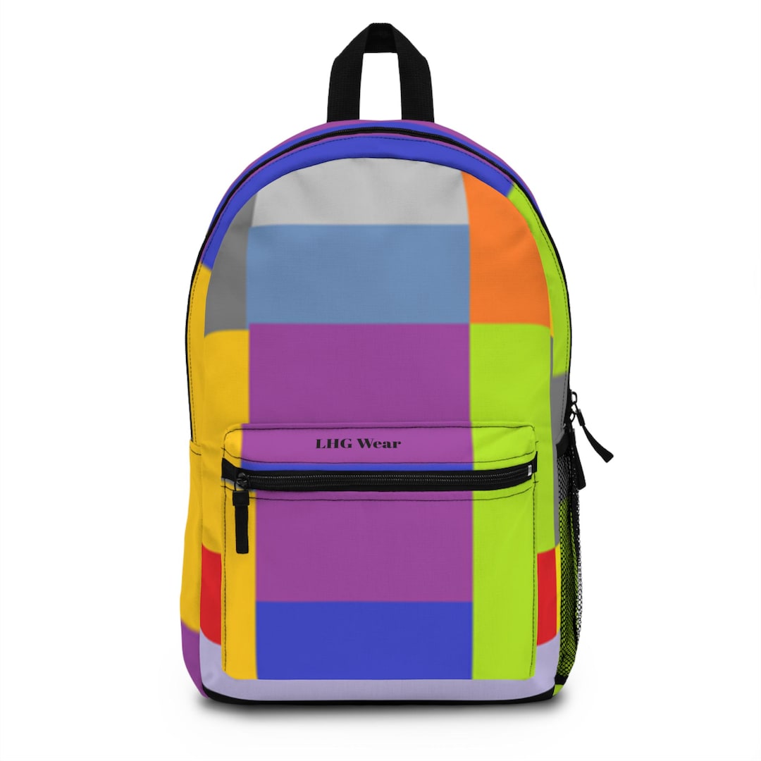 Color Block Backpack, Stylish Daypack for School, Travel, Trendy ...