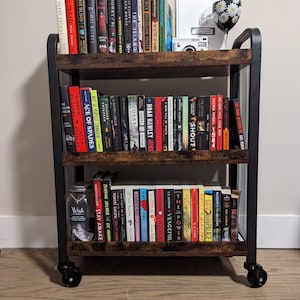 3-Tier Wood & Metal Rolling Cart: Slim Kitchen Organizer
