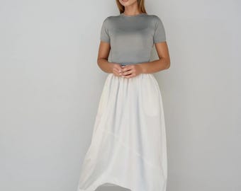 Asymmetric skirt /with pockets /with pockets /sporty /everyday /casual /maxi
