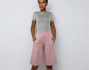Elegant women's shorts with pockets, wild-leg,shorts damen,bermuda shorts