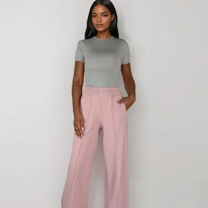 Sweatpants, Wide Leg, High Waist Lounge Pants, Wide, Casual Wear, Women&#39;s Loungewear, With Pockets