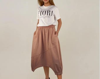 Asymmetric skirt /with pockets /with pockets /sporty /everyday /casual /maxi
