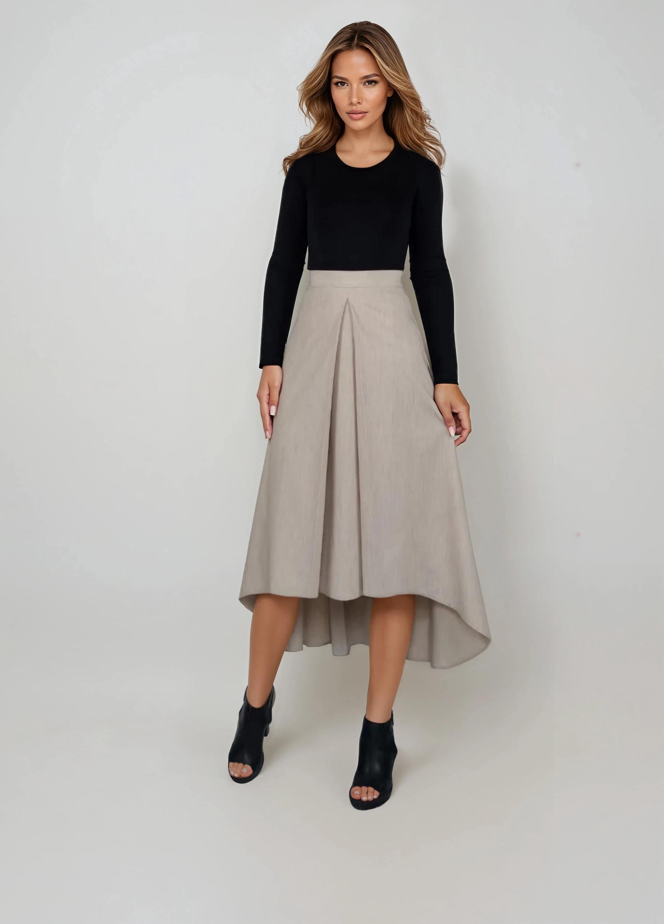 Jupe longue beige France