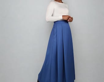Maxi skirt, skirt with pockets, evening dress, long skirt, elegant skirt, evening dress,ombre skirt,sports skirt,patterned skirt, blue skirt