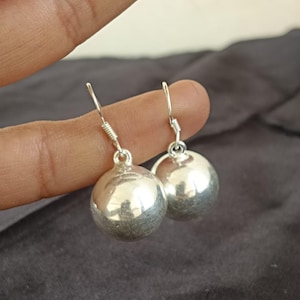925 Sterling Silver Ball Drop Earrings: Minimalist Dangle Earrings