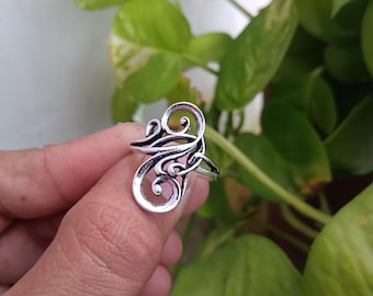 Sterling Silver Crossover Ring: Modern Interlocking Band - Etsy