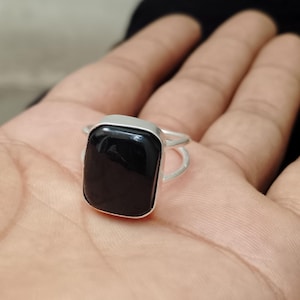Handmade Black Onyx Ring | 925 Sterling Silver Gemstone Ring | Men&#39;s & Women&#39;s Statement Ring | Birthstone Jewelry | Gift for Him or Her