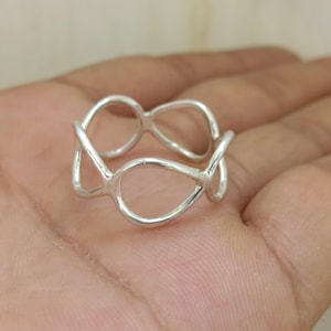 Infinity Loop Ring | Open Teardrop Band | Boho Minimalist Jewelry,925 Sterling Silver Ring, Chunky Ring, Handmade Loop Dainty Ring For Women