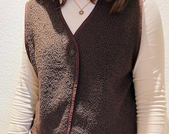 Teddy Weste Damen ungefüttert oder gefüttert – kurze Teddyweste Frühling – leichte Kuschelweste hüftlang – Handmade Übergangsweste