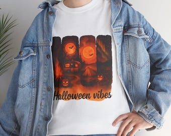 Halloween Vibes Cotton Tee: Spooky Season Shirt