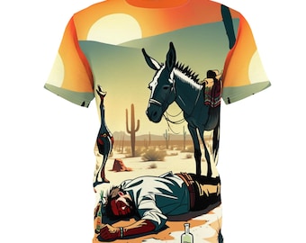 Drunk Cowboy Desert Donkey Tee | All-Over Print